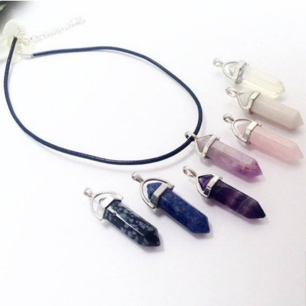 🖤1 Left! Amethyst Healing Stone Point Necklace💜 - Picture 2 of 6